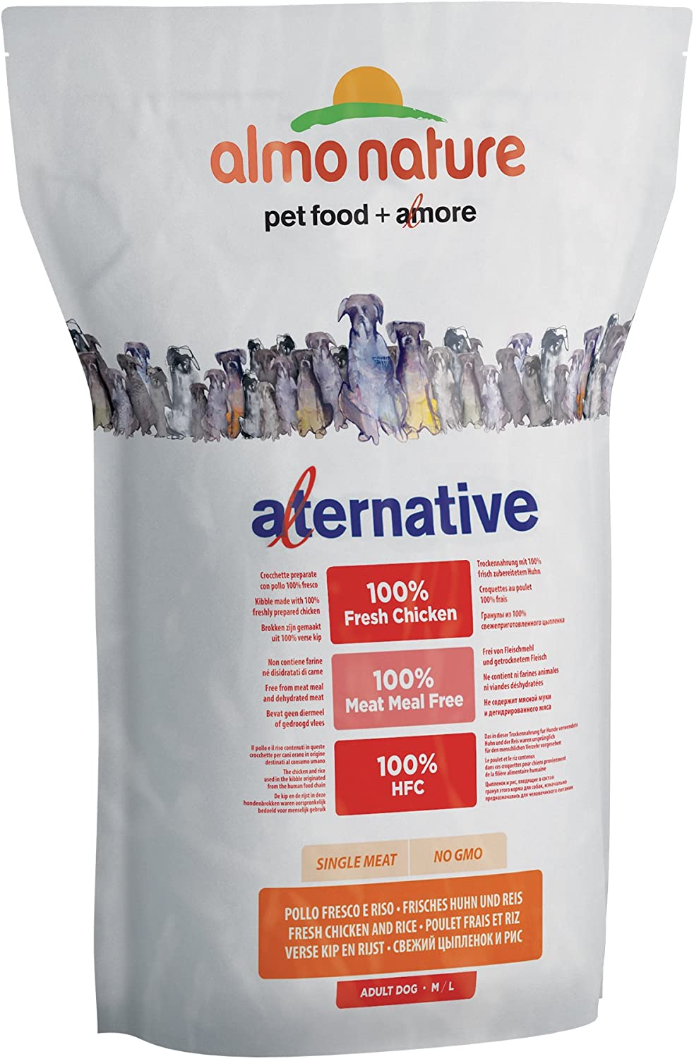 Almo Nature Alternative HFC Chicken & Rice - Dry Food for Medium/Large Dogs - 9.5kg